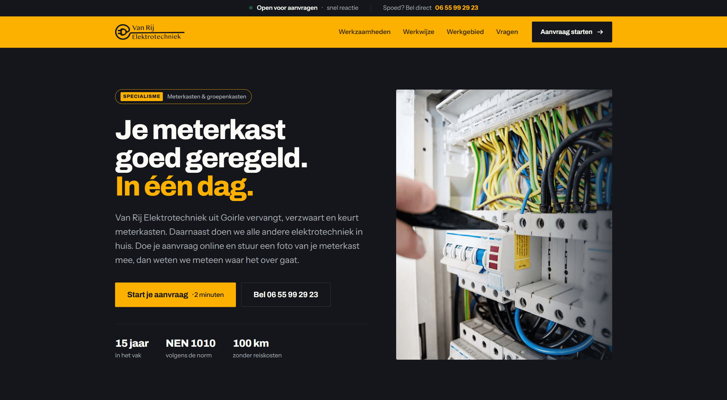 Website van vanrijelektrotechniek.nl